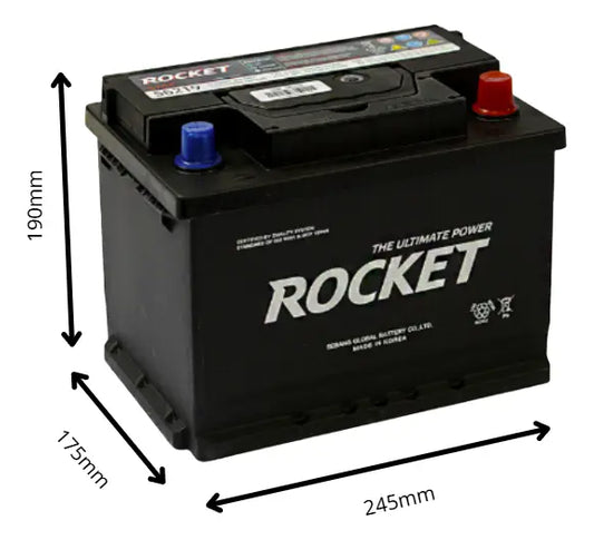 Batería Rocket 62ah 500 Cca Pos.derecho