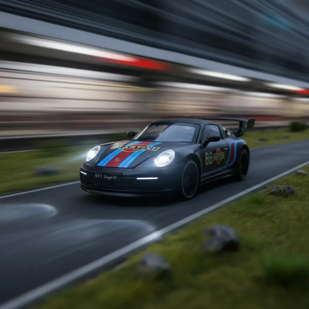 Auto A Escala 1/32 Porsche 911 Luces Puertas Capot