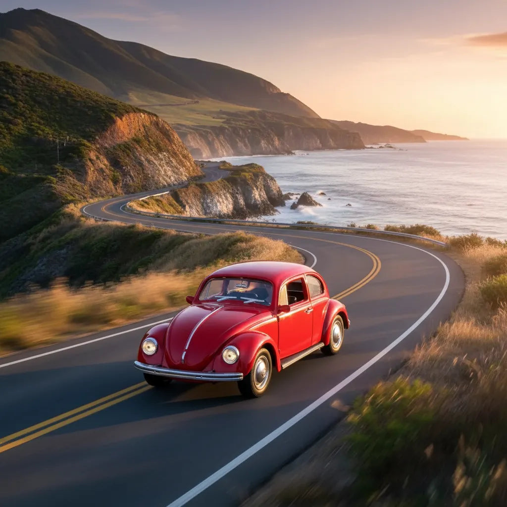 Auto Escala 1/24 Volkswagen Beetle Luces Habre Puertas Capot