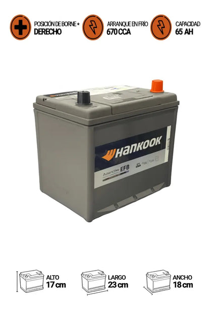 Bateria Start Stop Q85 Hankook Efb 65ah 670cca Mazda Subaru