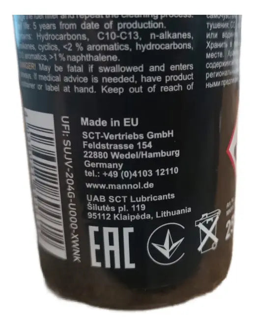 Limpiador Inyectores Bencina Mannol Aditivo 250ml