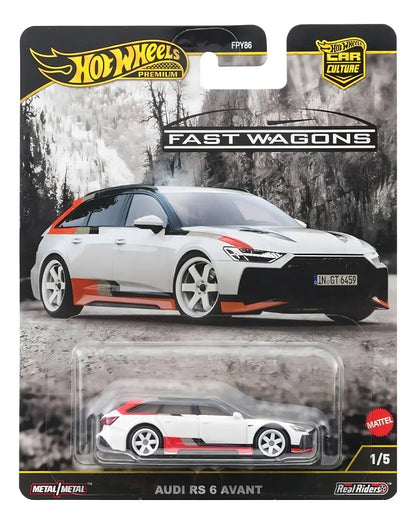 Hot Wheels Premium Fast Wagon Audi Rs 6 Avant 1/5 Blanco