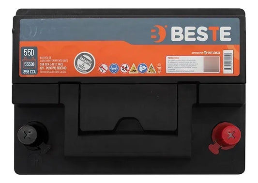 Batería Beste 55 Amperes -+ 350cca Kia Rio 4 Y 5 Motor 1.4
