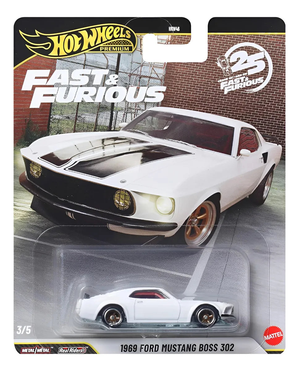 Hot Wheels Premium Rapido Y Furioso Ford Mustang Boss 302/25 Blanco