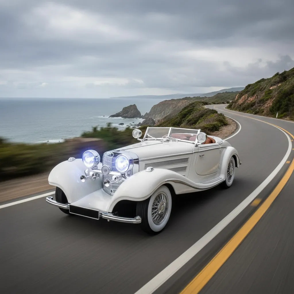 Auto Escala 1/24 Mercedes Benz 500k Tira Humo Escape Luces
