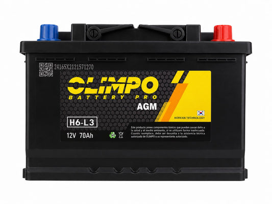 Olimpo 70AH AGM LN3 CCA 760 (- +) Peugeot - Citroen Start-Stop